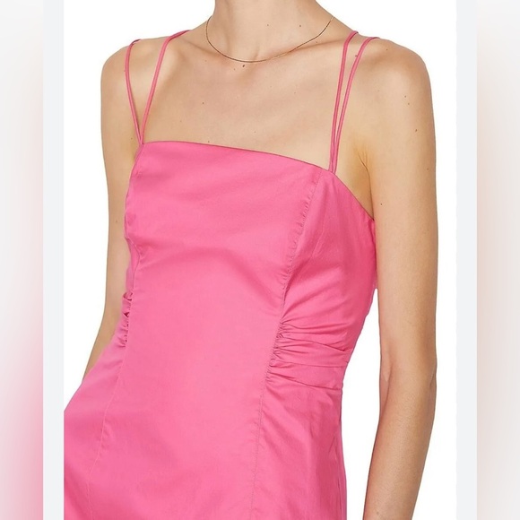 FRAME Tie Back Mini Dress in Hot Pink - Picture 4 of 10